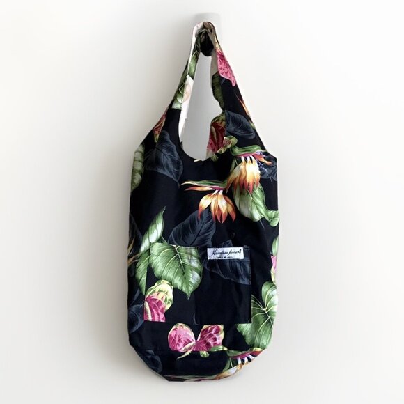 Hawaiian Accent Reversible Large Tote Tropical Shoulder Bag Made In Hawaii USA - Picture 1 of 7